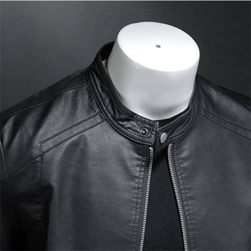 Veste en Cuir pour Homme Décontractée Motard